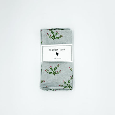 Texas Grey Prickly Pear Cactus Napkins, Set of 4