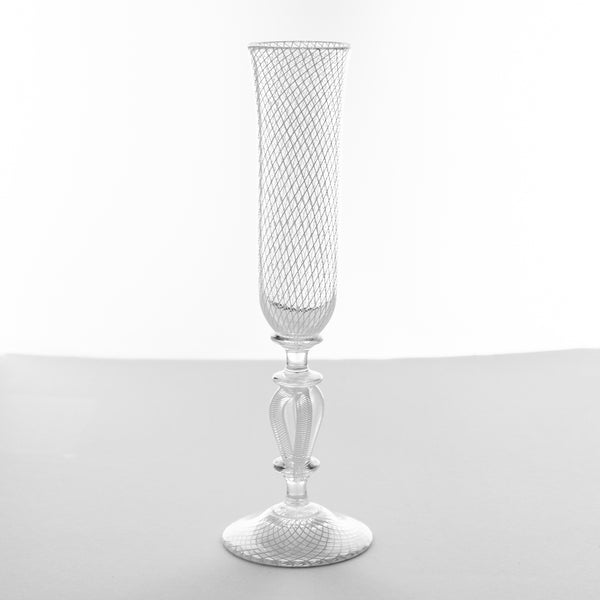 Reticello Cane Bridal Champagne Flutes, Set of 2