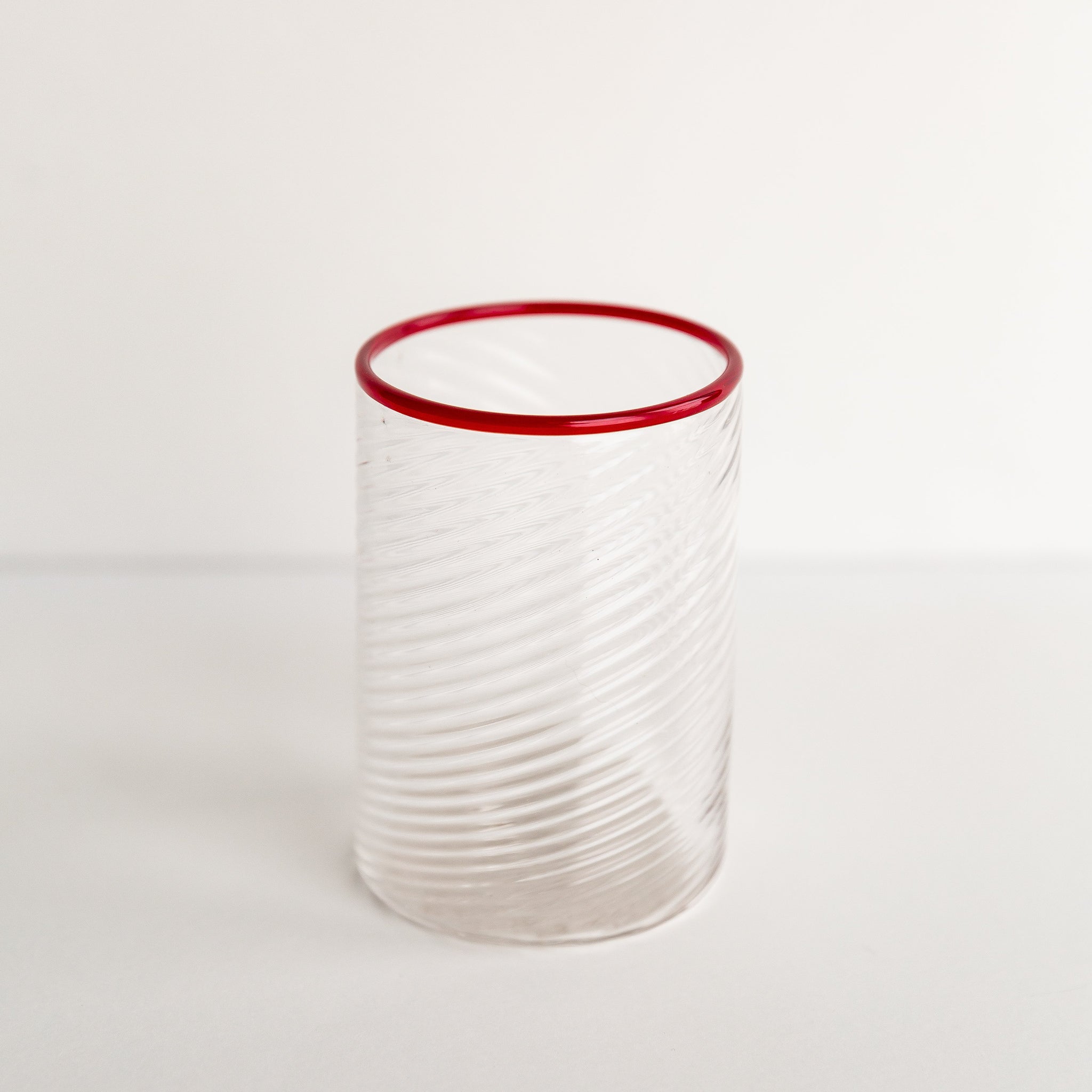 Red Twisty Cup Glass Tumbler