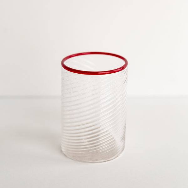 Red Twisty Cup Glass Tumbler