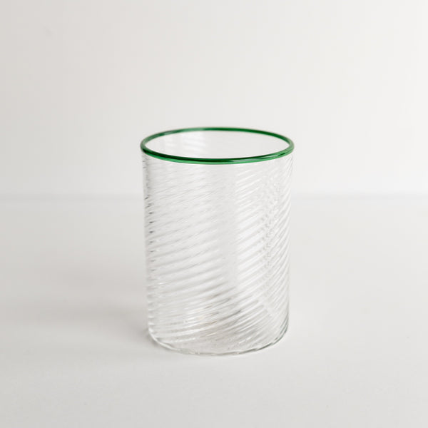 Green Twisty Cup Glass Tumbler