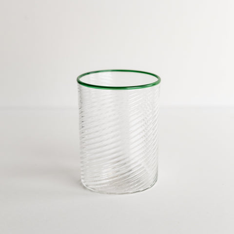Green Twisty Cup Glass Tumbler