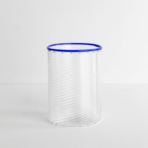 Blue Twisty Cup Glass Tumbler
