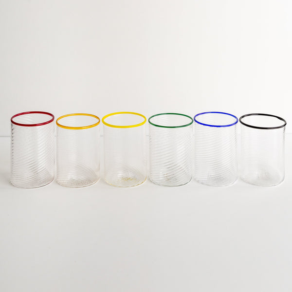 Yellow Twisty Cup Glass Tumbler
