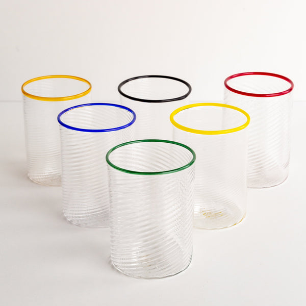 Black Twisty Cup Glass Tumbler