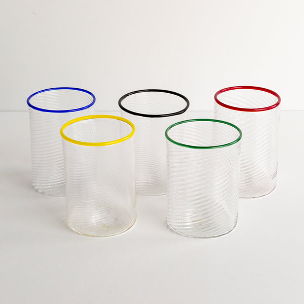 Black Twisty Cup Glass Tumbler