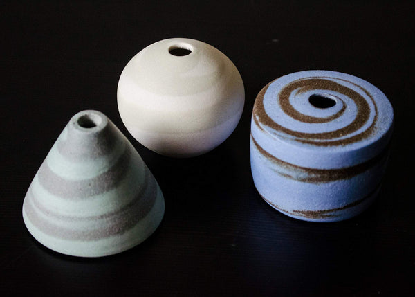 Japanese Zen Mini Flower Vases, Set of 3