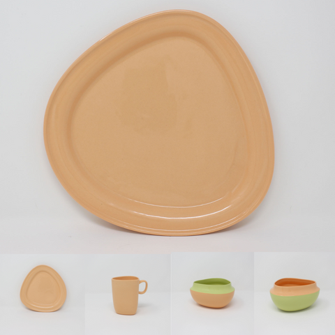 Orange Top Curve Place Setting, 4-piece