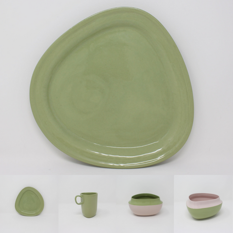 Avocado Top Curve Place Setting, 4-piece