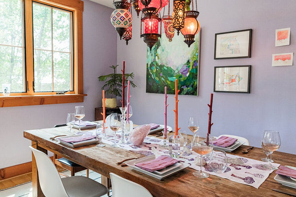 Shibori Purple Fissure Linen Napkins
