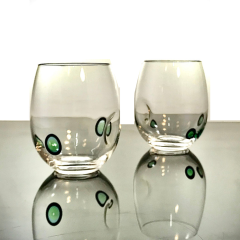 Thumb Notch Green Stemless Glass