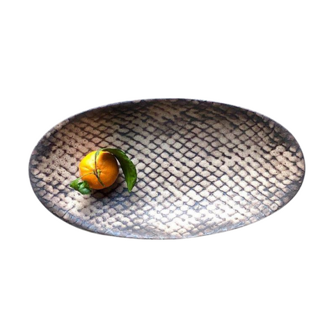 Midcentury Matzoh Large Oval Serving Bowl