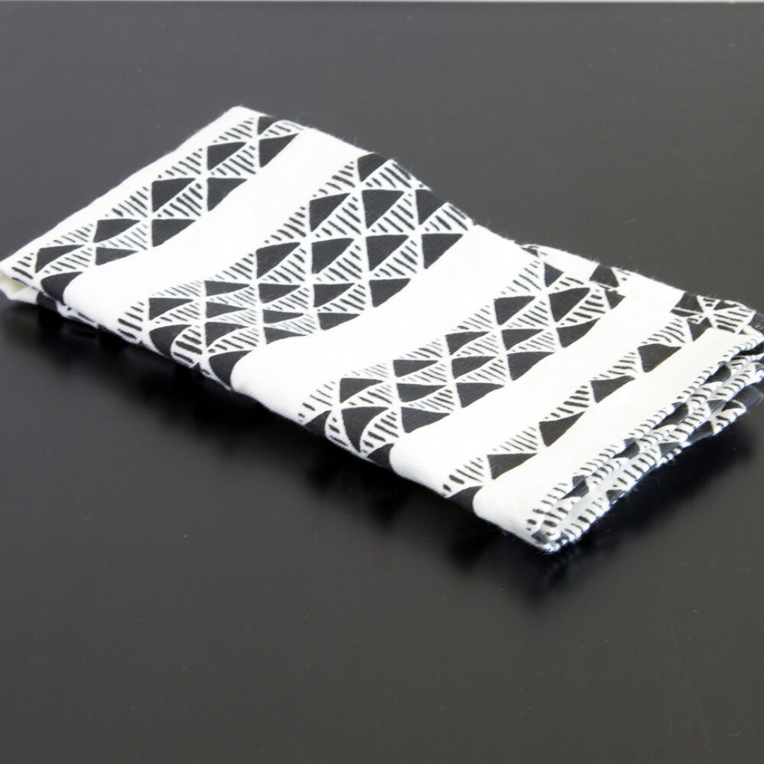 Charcoal Triangle Ivory Napkin