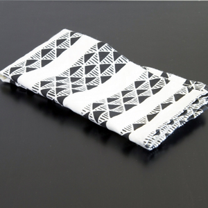 Charcoal Triangle Ivory Napkin