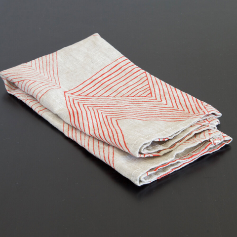 Red Zig Zag Stone Napkin