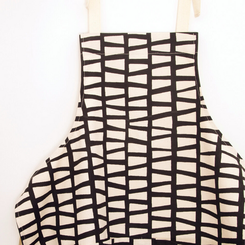 Midnight Negative Block Print Apron