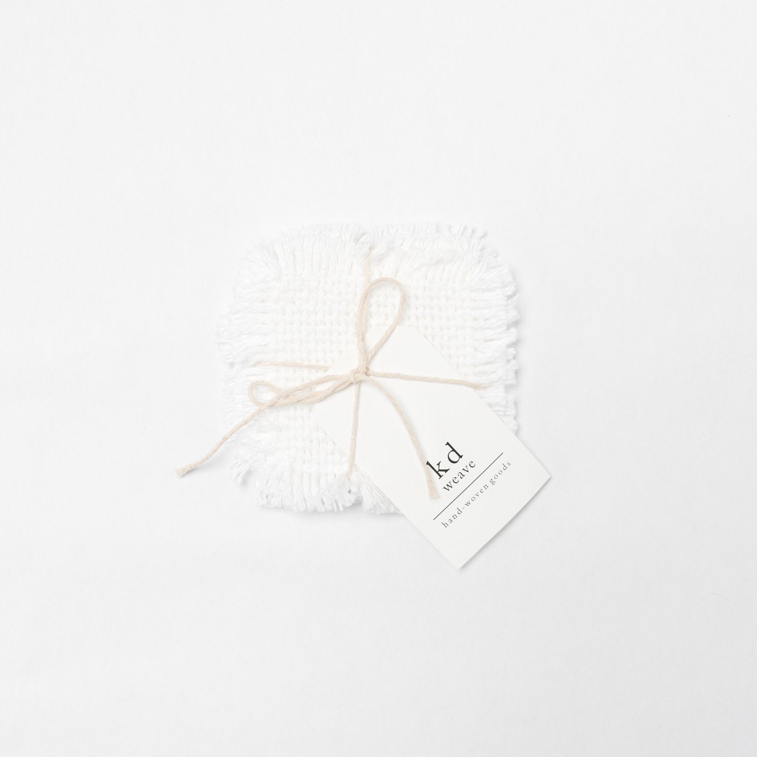 KD Weave White Coasters, Set of 4