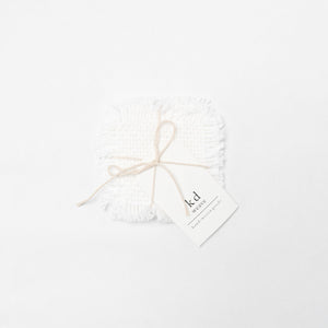 KD Weave White Coasters, Set of 4