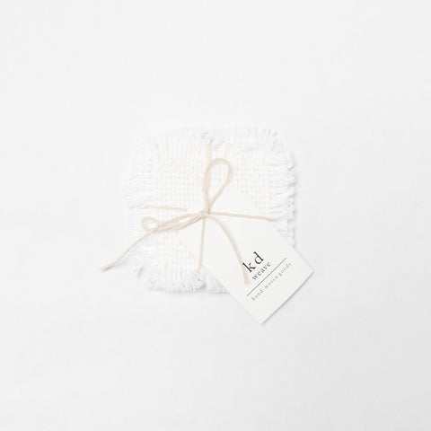 KD Weave White Coasters, Set of 4