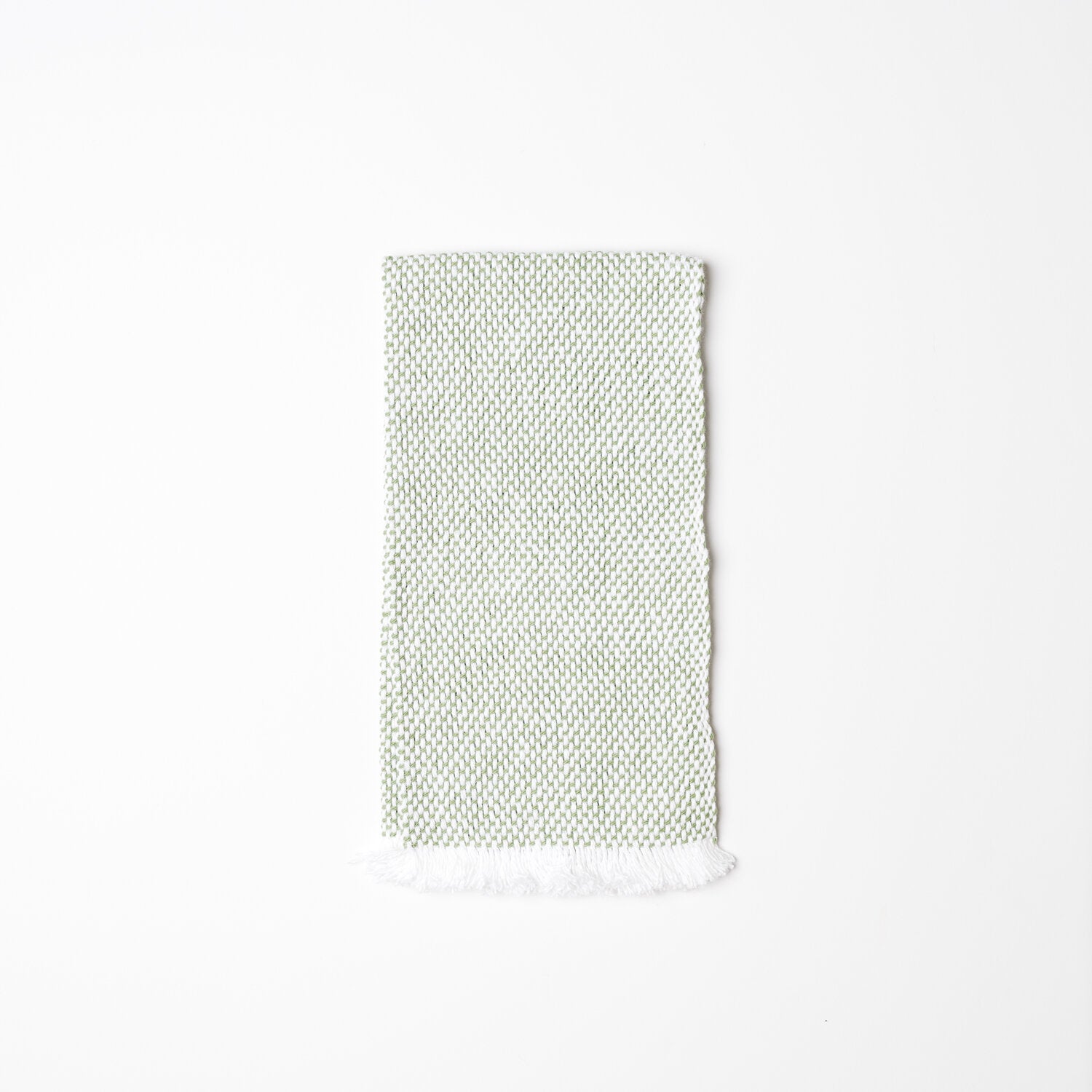KD Weave Green + White Hand Towel, Set of 2