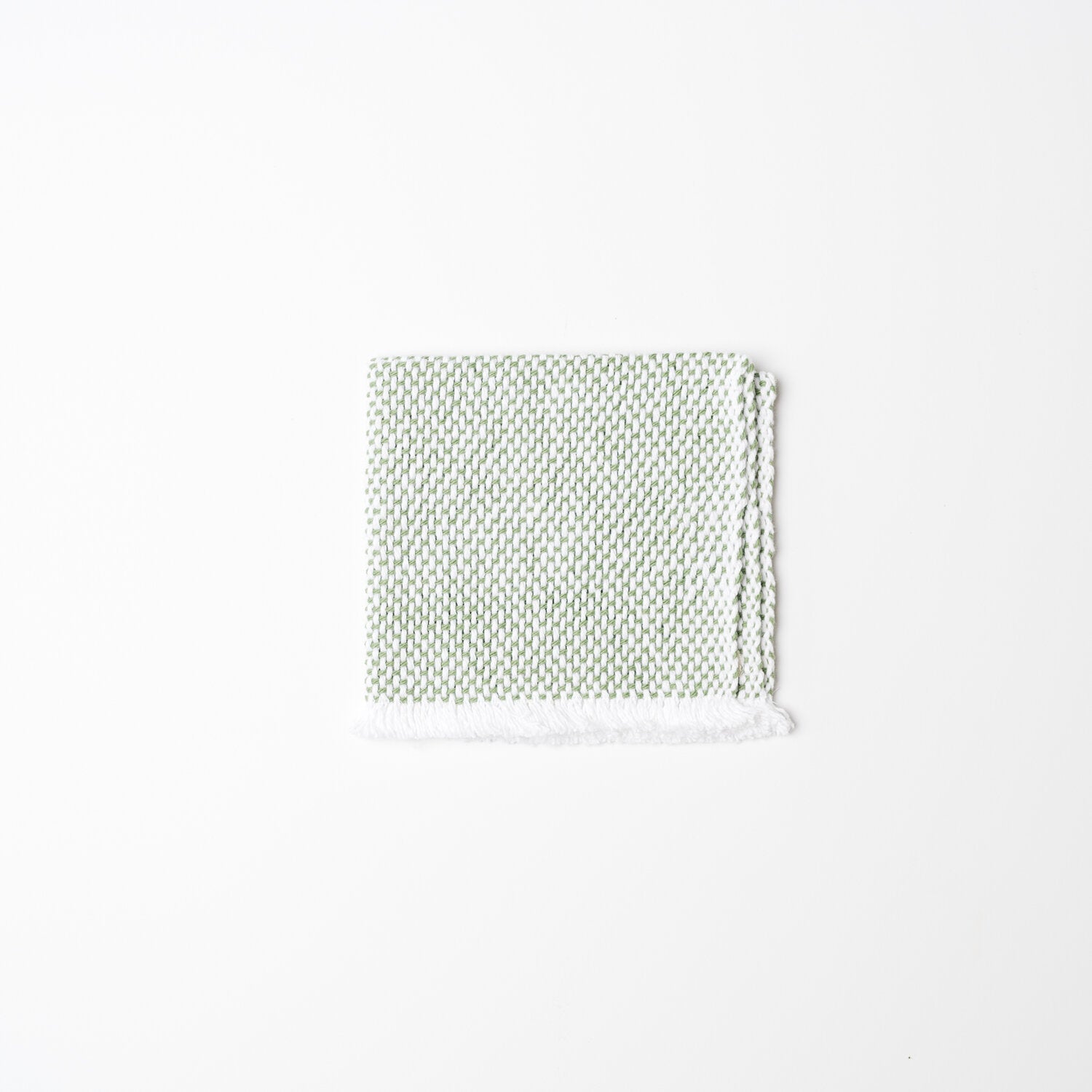 KD Weave Green + White Wash Cloth, Set of 2