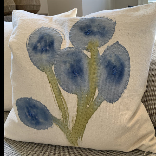 Wildflowers Pillow in Blue