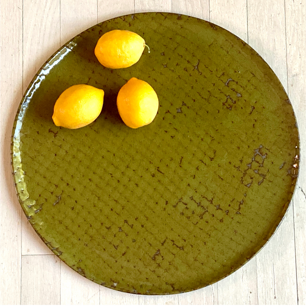 Moss Green Extra Large Round Serving Platter