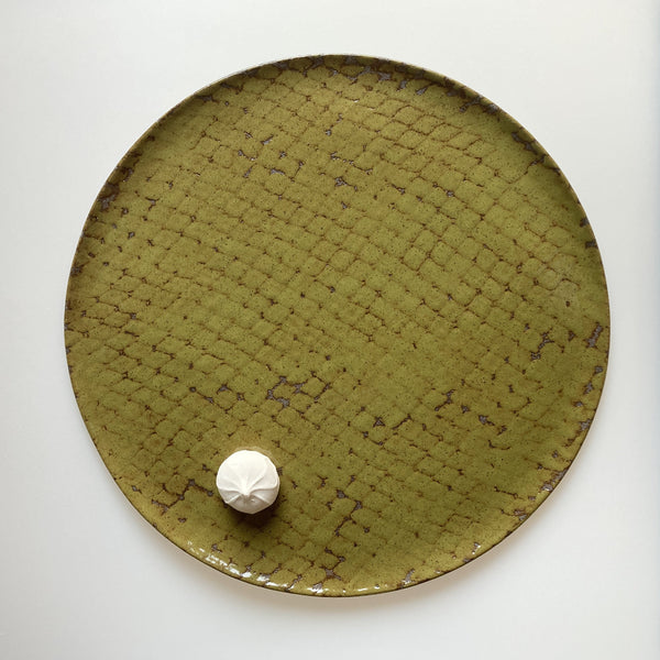 Moss Green Large Round Serving Platter