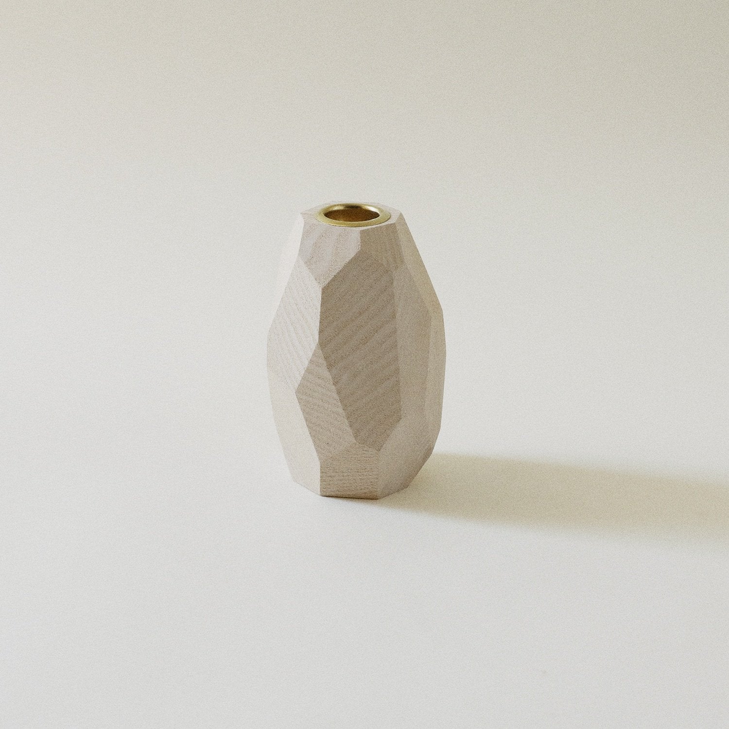 Ugo Alabaster White Candlestick Holder, Tall