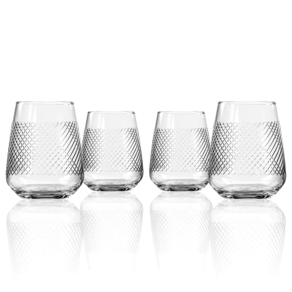 Bourbon Street Stemless Wine Glass, Set of 4