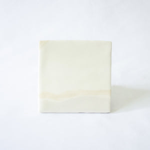 Saori M Square Cream Stoneware Coaster, Set of 3