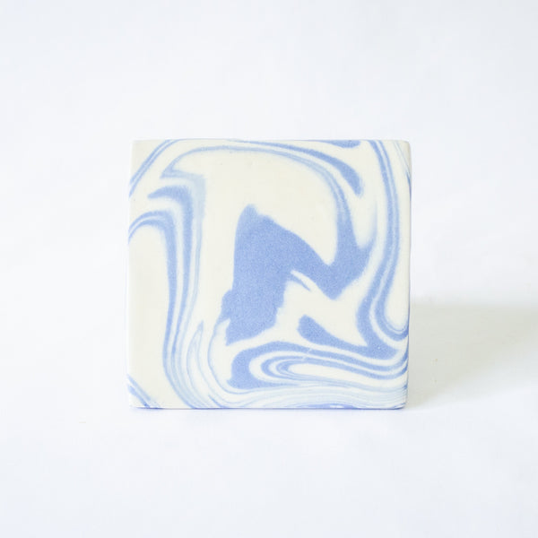 Saori M Square Blue Stoneware Coaster, Set of 3