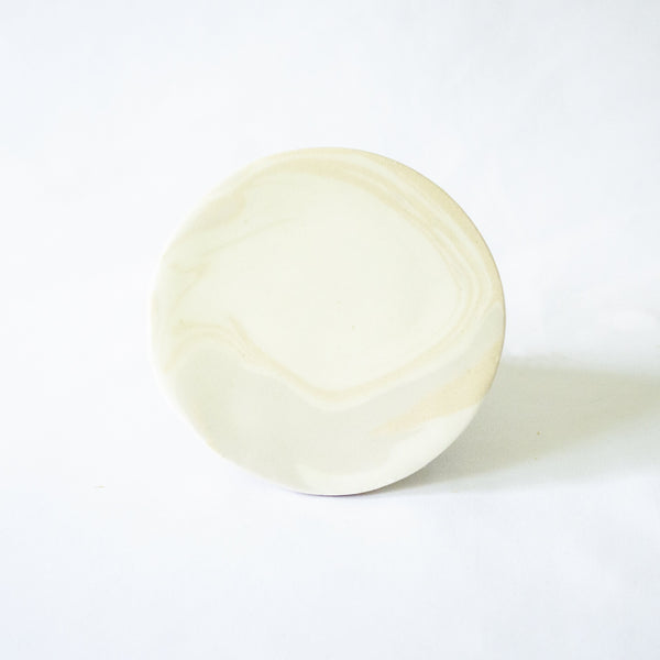 Saori M Circle Cream Stoneware Coaster, Set of 3