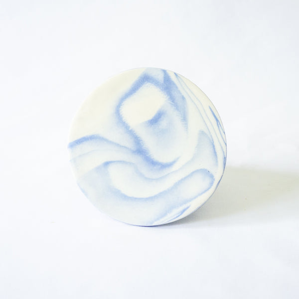 Saori M Circle Blue Stoneware Coaster, Set of 3