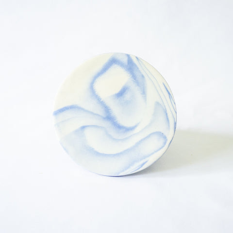 Saori M Circle Blue Stoneware Coaster, Set of 3