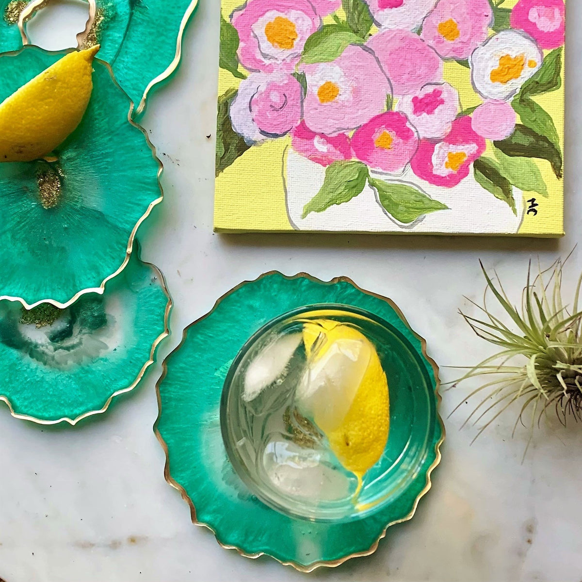 Shop And Register Handcrafted Colorful Geode Coasters | The Dowry