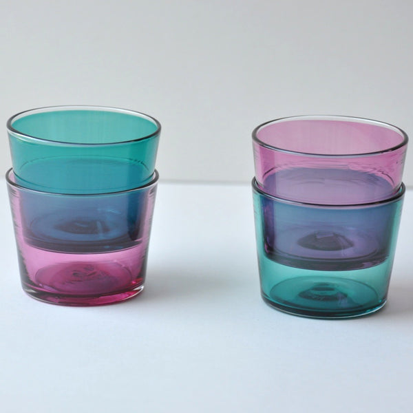 EXCLUSIVE Plum Wine + Teal Stackers, Set of 4