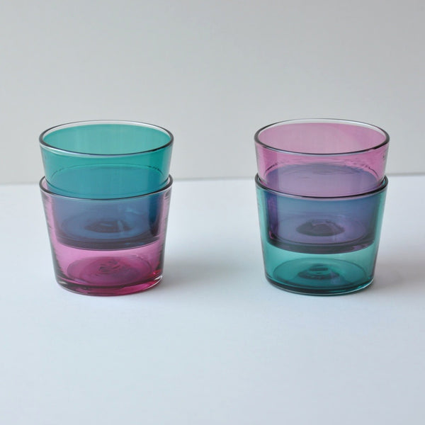 EXCLUSIVE Plum Wine + Teal Stackers, Set of 4