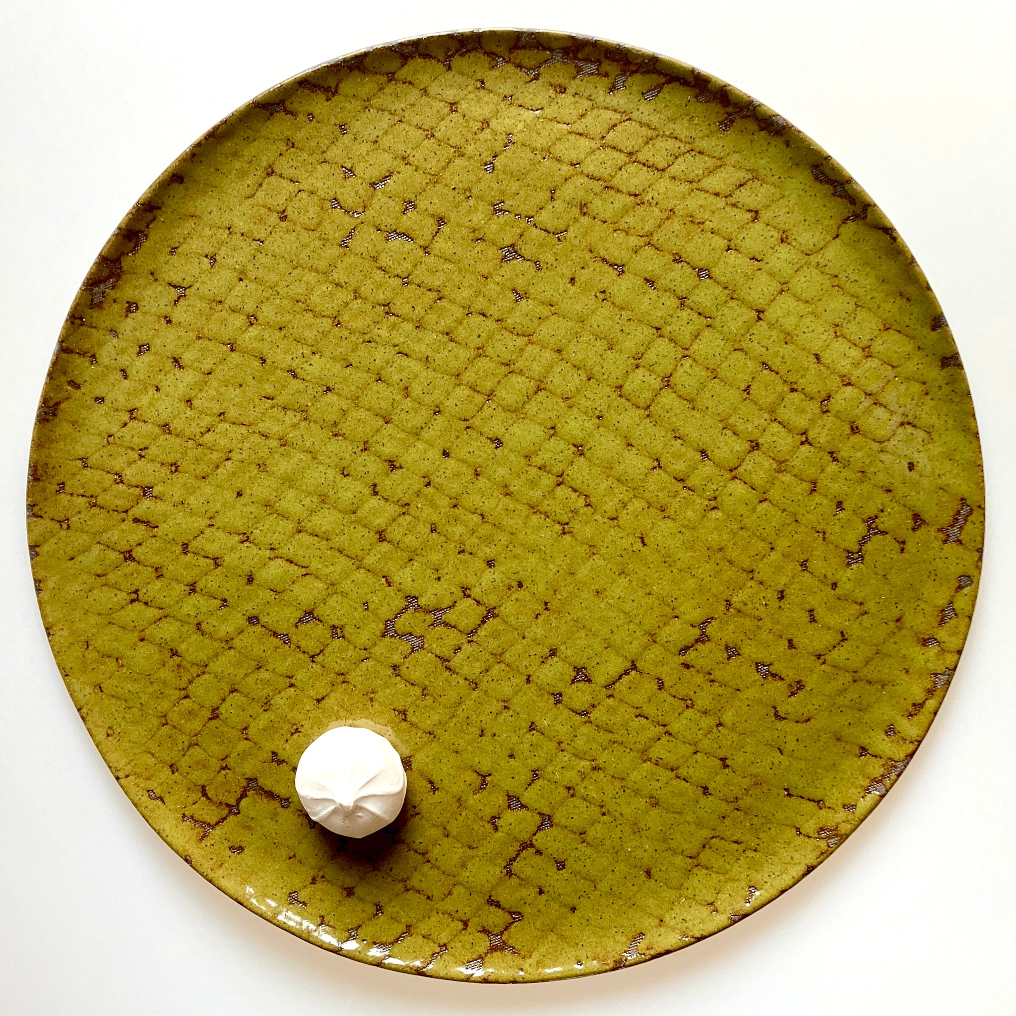 Moss Green Large Round Serving Platter