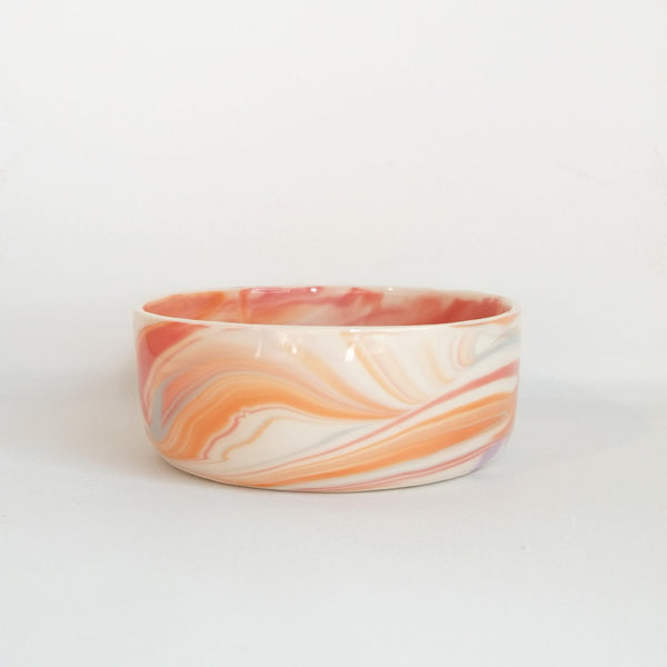 Marbled California Terra Cotta Sunset Bowl, Set of 4