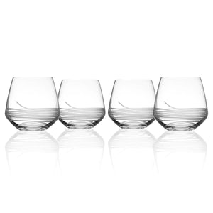 Mid-Century Stemless Wine Glass, Set of 4