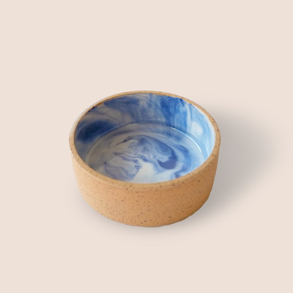 Marbled California Ocean Blue Dog Bowl