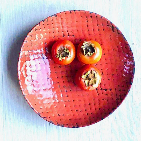 Swampgirl Pottery Pasta Bowl Red Orange