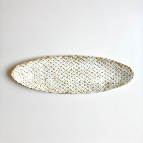 Eggshell Wash Pirogue Platter