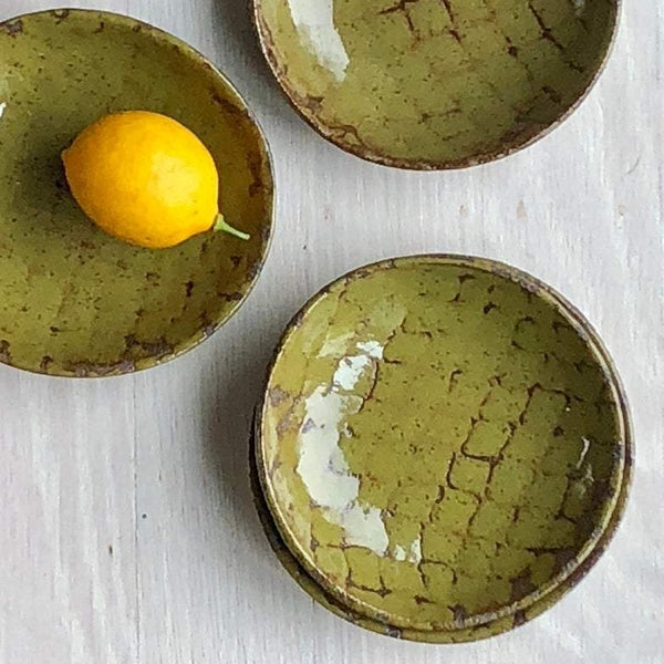 Moss Green Dessert Bowl, Set of 3