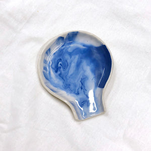 Marbled California Ocean Blue Spoon Rest