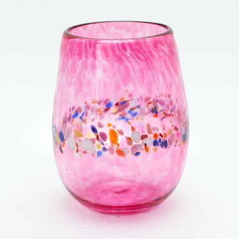 Pink Stemless Wine Glasses, Set of 2