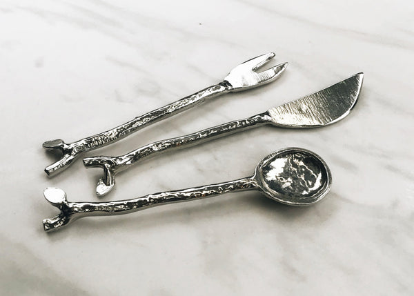 Trio of Mini Condiment Pieces (Spoon, Knife, Fork)